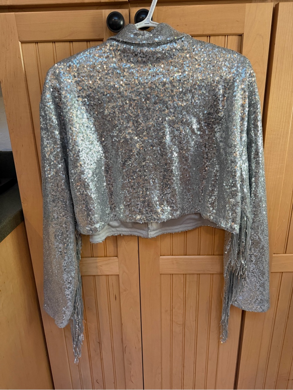 12th tribe Silver Sequin Fringe Jacket - Picture 2 of 6